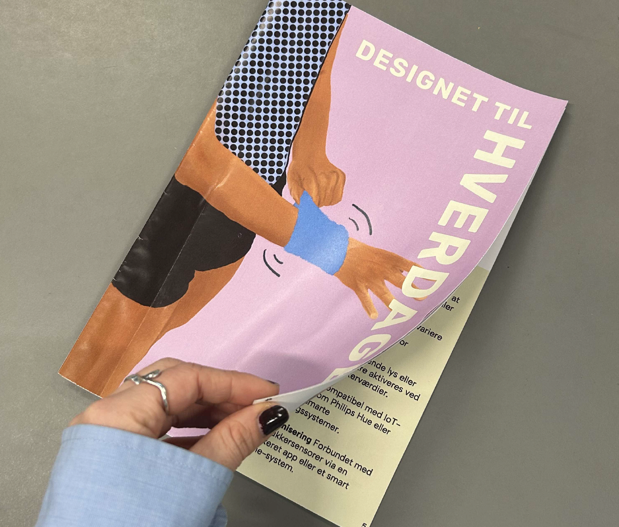 Open spread from the printed alarm catalogue
