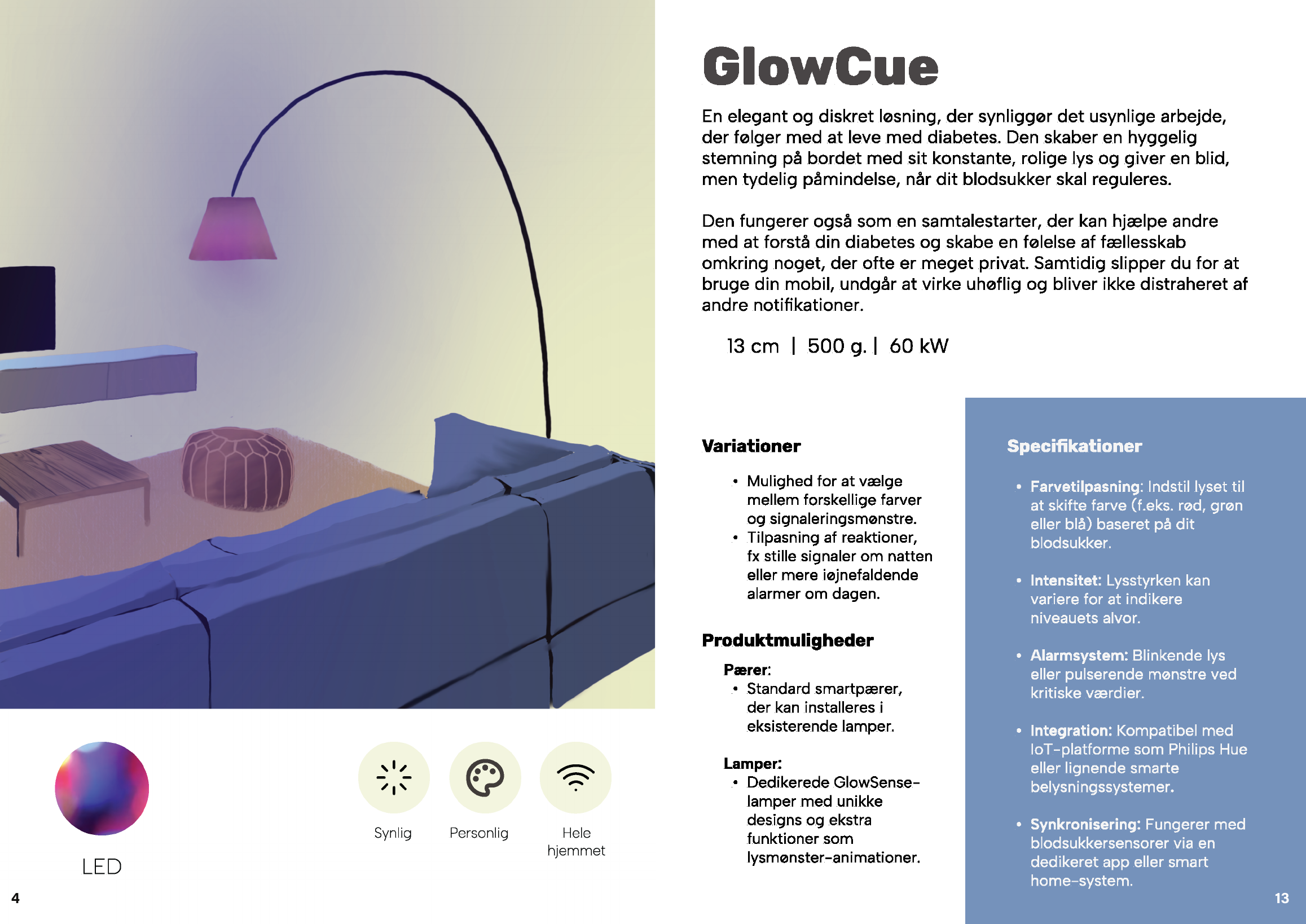 GlowCue catalogue concept for social contexts