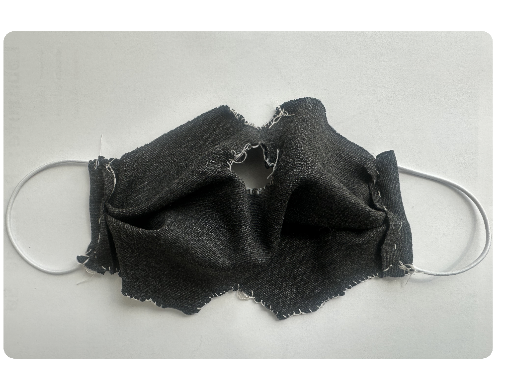 The finished low-fidelity breathing mask