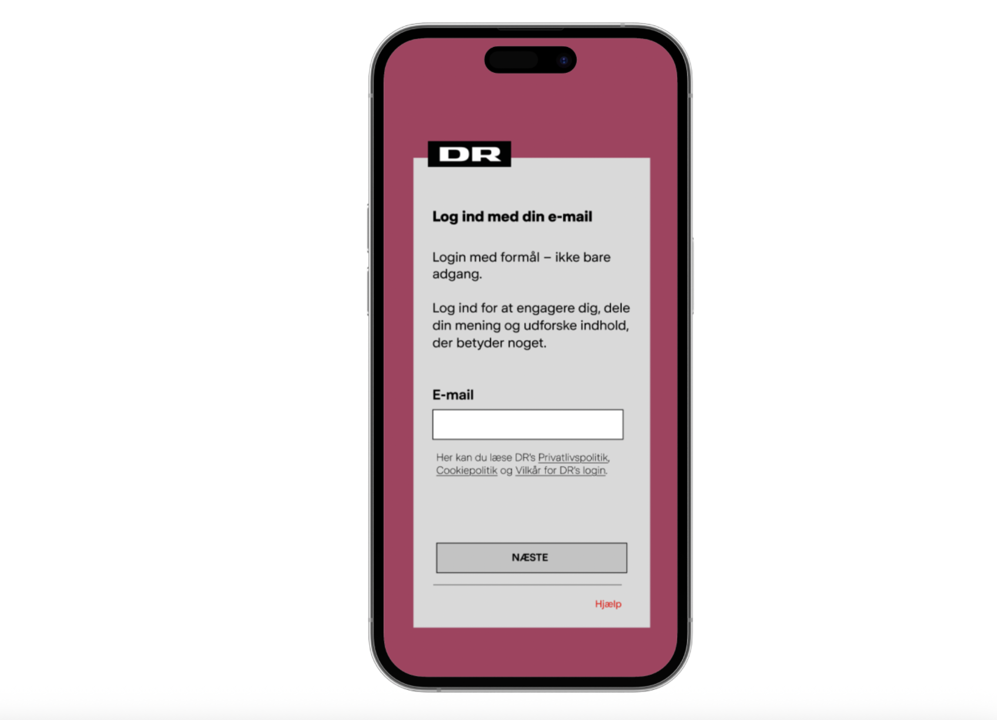 Redesigned DR login screen